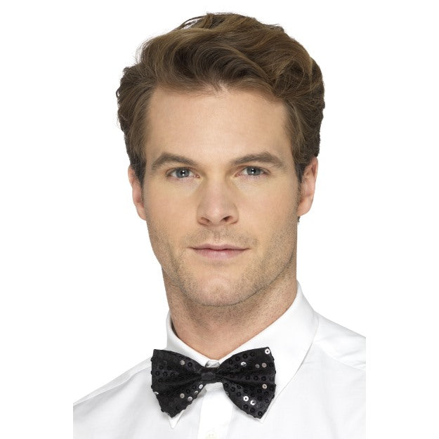 Sequin Bow Tie Mens Ladies Showgirl Fancy Dress Accessory