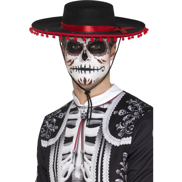 Day of the Dead Senor Hat Sombrero Halloween Mens Fancy Dress Accessory