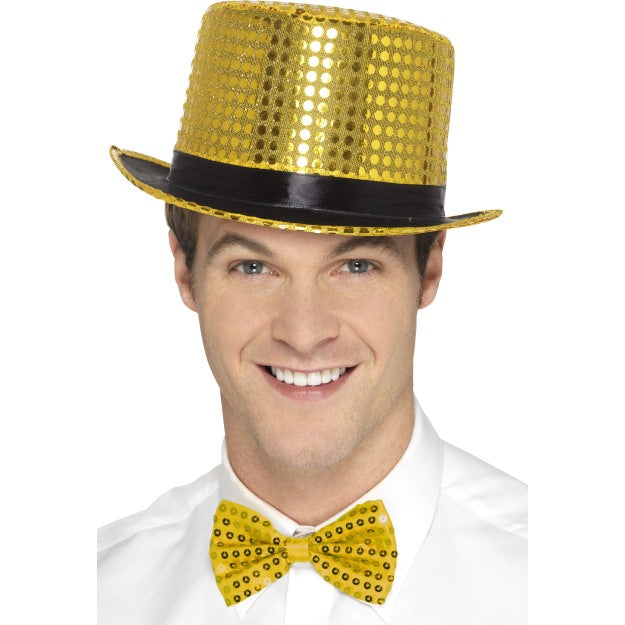 Adults Sequin Top Hat Coloured Show Time Fancy Dress Costume Accessory
