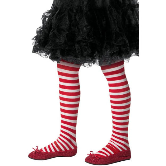 Striped Tights, Childs, Red & White