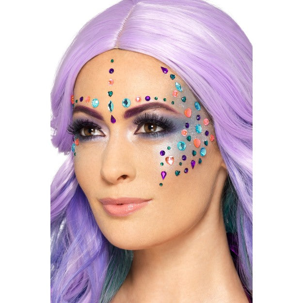 Jewel Face Gems Assorted Colours Festival Make Up Fancy Dress Gems