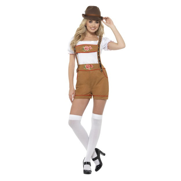 Ladies Oktoberfest Costume Adults Lederhosen German Fancy Dress Outfit Beer Girl