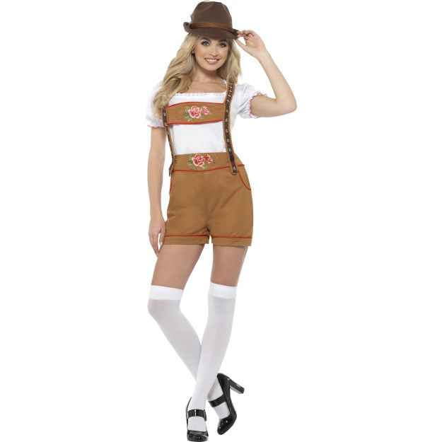Ladies Oktoberfest Costume Adults Lederhosen German Fancy Dress Outfit Beer Girl