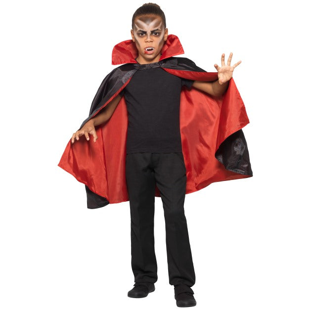 Reversible Vampire Cape Boys Girls Halloween Fancy Dress Accessory