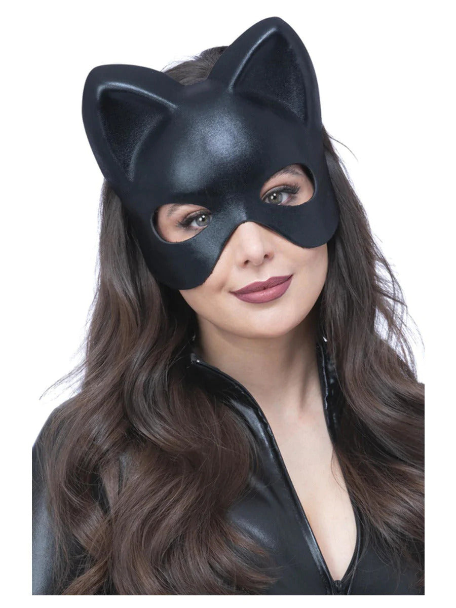 Black Cat Eyemask Adults Halloween Half Cat Mask Fancy Dress Accessory