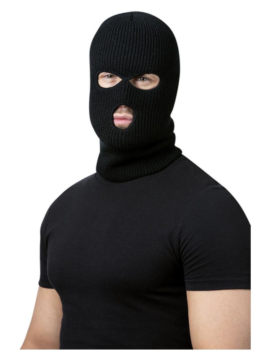 Balaclava Ski Mask Black Halloween Fancy Dress Accessory Robber Burglar