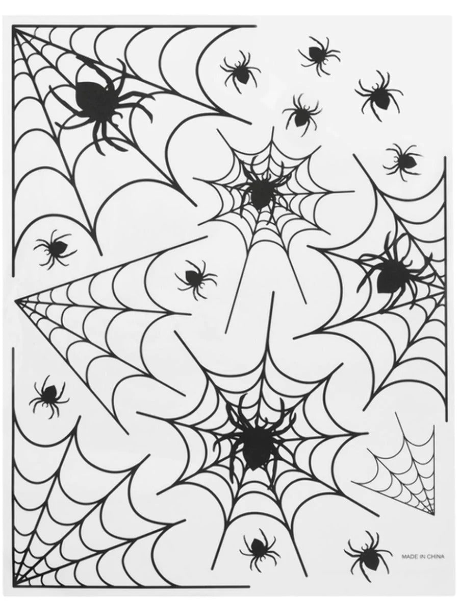 Spider Window Stickers 2 Pack Halloween Fancy Dress Party Decoration