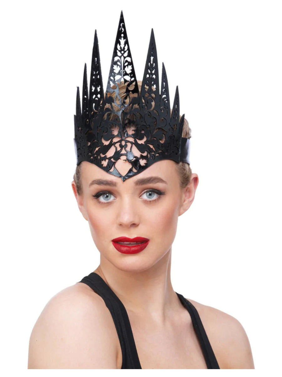Black Filigree Queen Crown Headband Adults GOT Fancy Dress Accessory