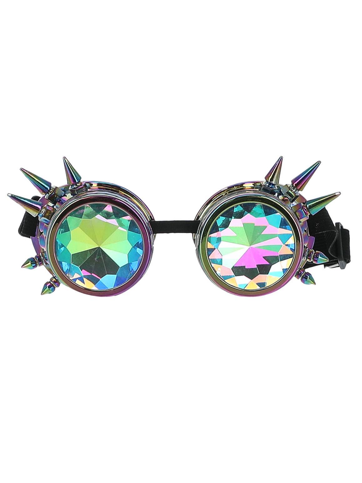 Fever Studded Rainbow Festival Goggles Adults Pride Fancy Dress Accessory