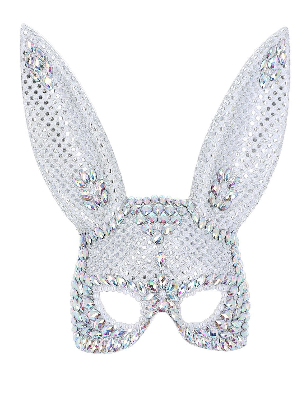 Fever Silver Jewel Bunny Mask Sexy Bunny Rabbit Halloween Fancy Dress Accessory