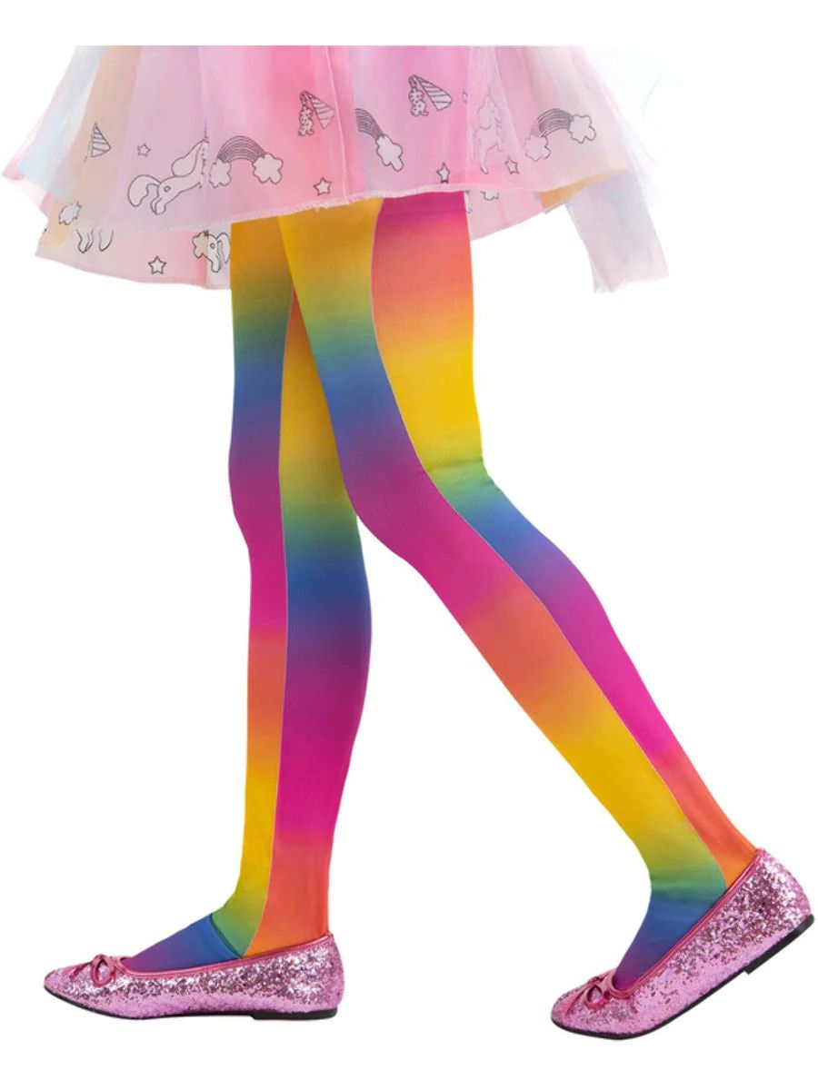Tights Rainbow Ombre Girls Clown Circus Book Day Fancy Dress 6-12 Years