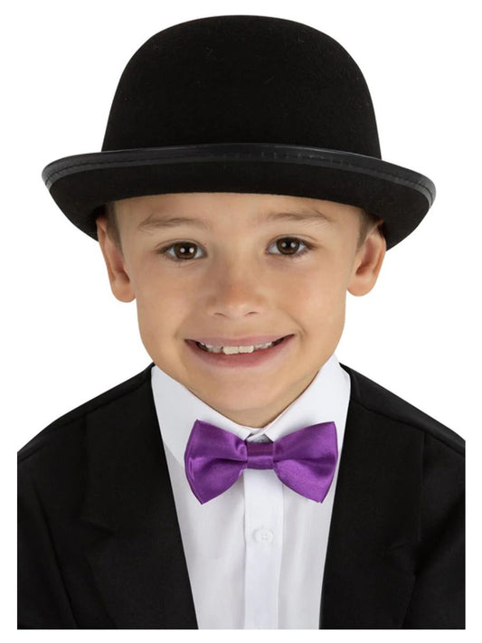 Kids Victorian Childs Bowler Hat, Black