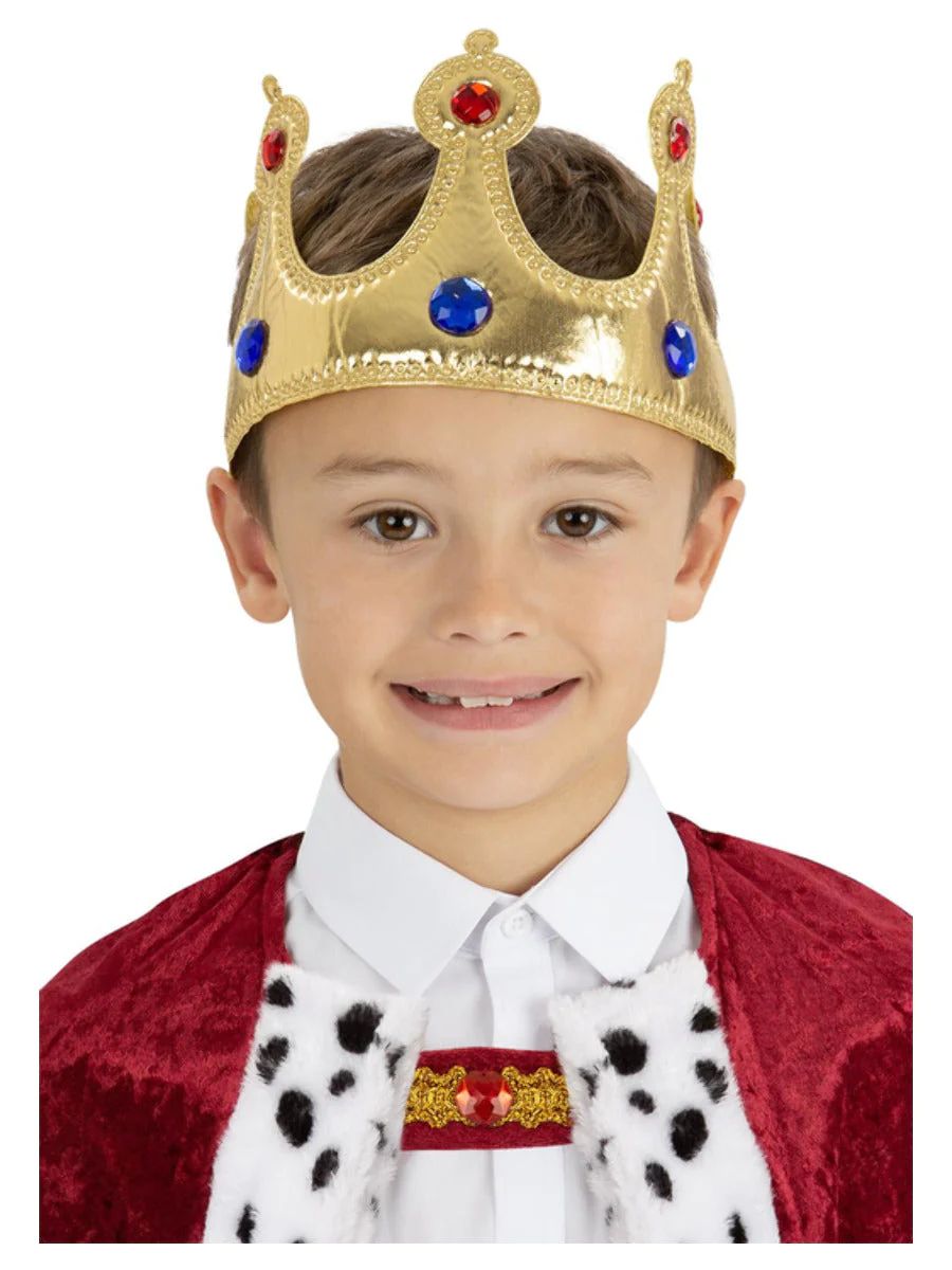 Kids Royal Crown King Queen Coronation Fancy Dress Royal Accessory Boys Girls