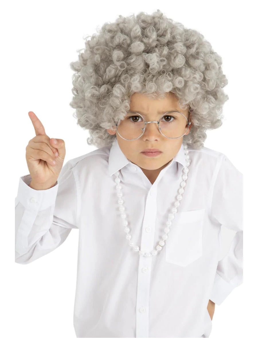 Kids Granny Perm Wig Gangster Granny Wig Girls Boys Fancy Dress Accessory