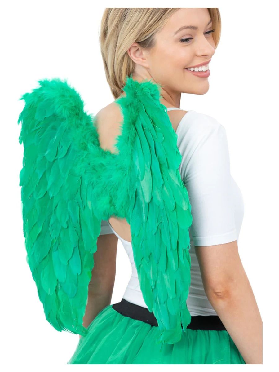 Angel Wings Green Irish St Patricks Day Paddys Fancy Dress Accessory Feather