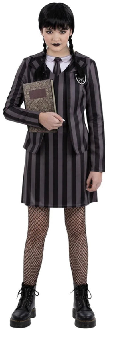 Kids Gothic School Uniform Costume Girls Halloween Fancy Dress Outfit