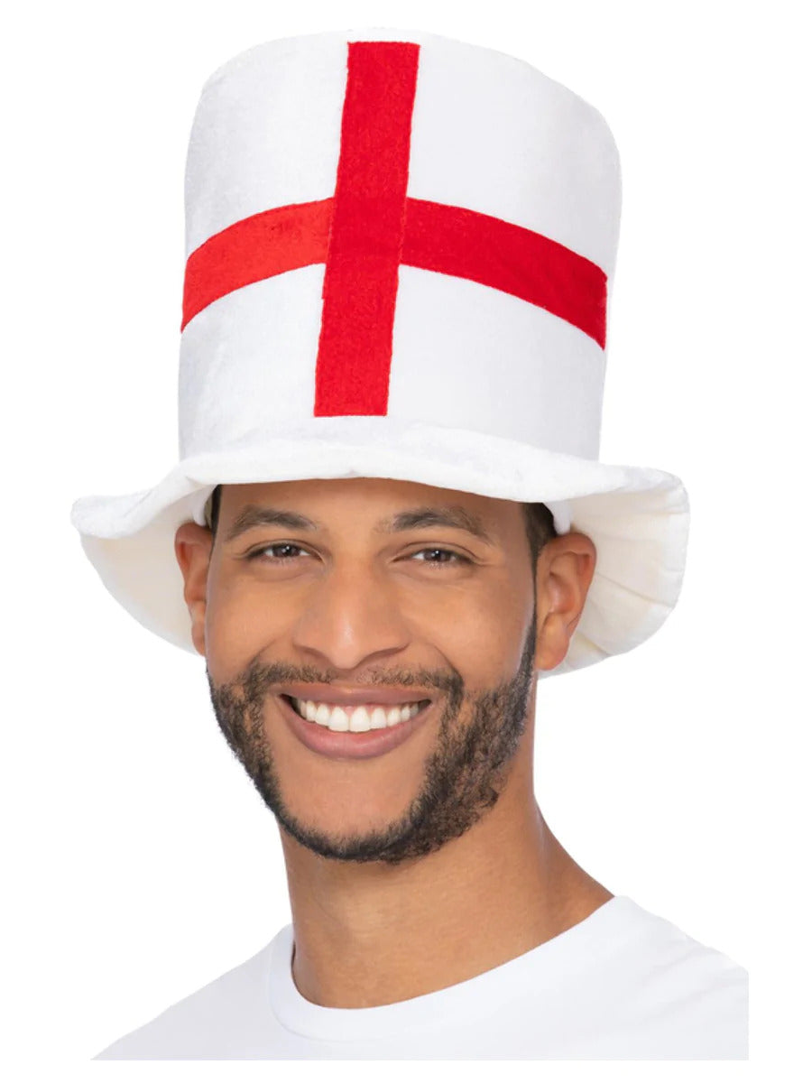 England Football Fancy Dress Top Hat George Cross England Flag Hat Mens Ladies