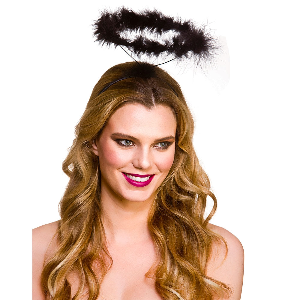 Ladies Halo Angel Halloween Halo Black Or White Fancy Dress Costume Prop