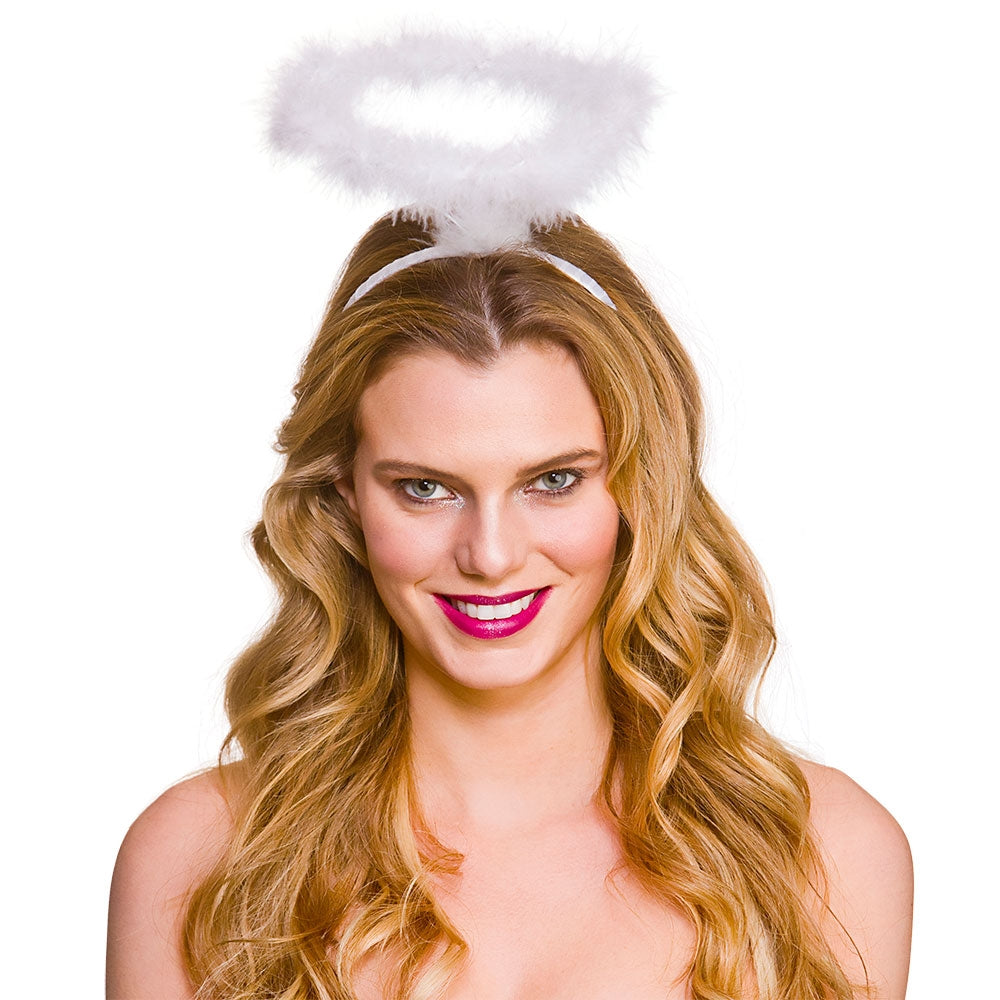 Ladies Halo Angel Halloween Halo Black Or White Fancy Dress Costume Prop