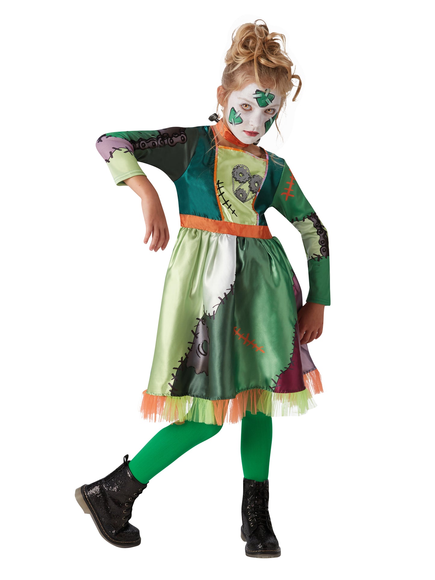 Girls Frankenstein Halloween Monster Frankie Fancy Dress Costume Kids