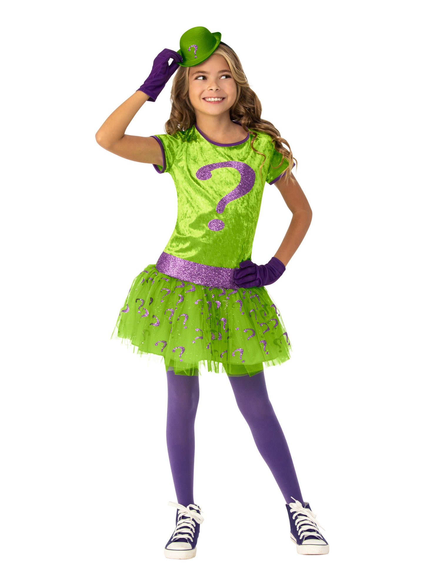 Deluxe Riddler Girls DC Mastermind Comic Book Kids Halloween Costume