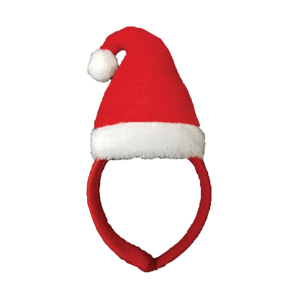Velour Santa Hat on Headband Adults Christmas Party Fancy Dress Prop Adults