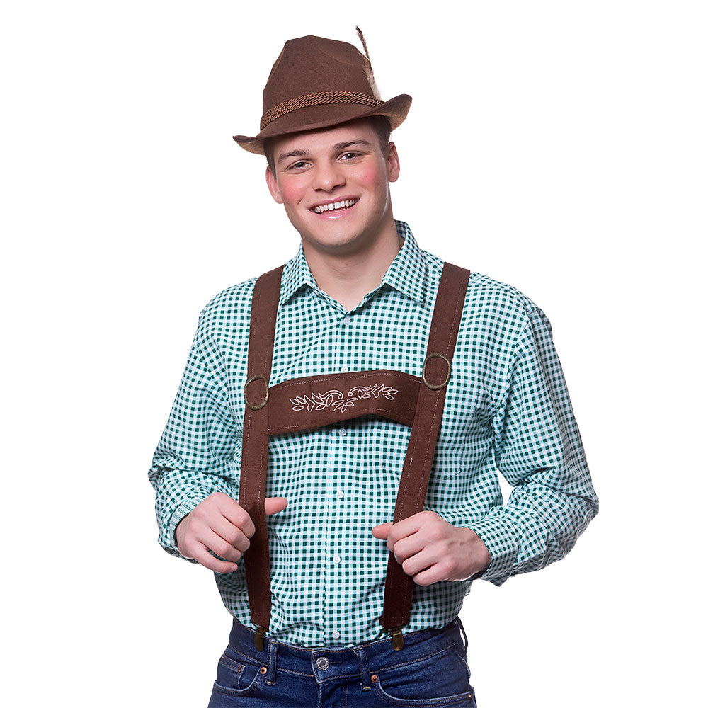 Authentic Oktoberfest Braces Adults Brown Oktoberfest Fancy Dress German Beer Festival