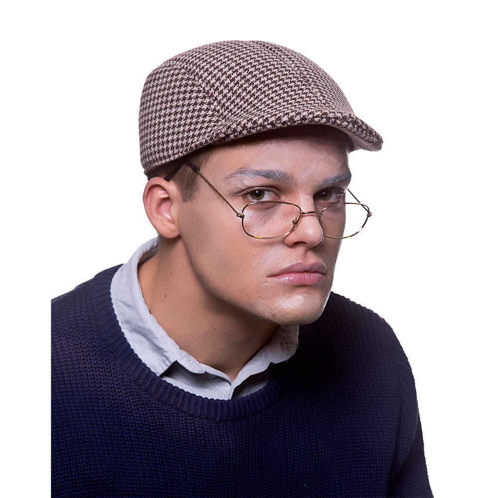Old Man Faux Tweed Cap Grandpa Grandad Hat Adults Fancy Dress Accessory
