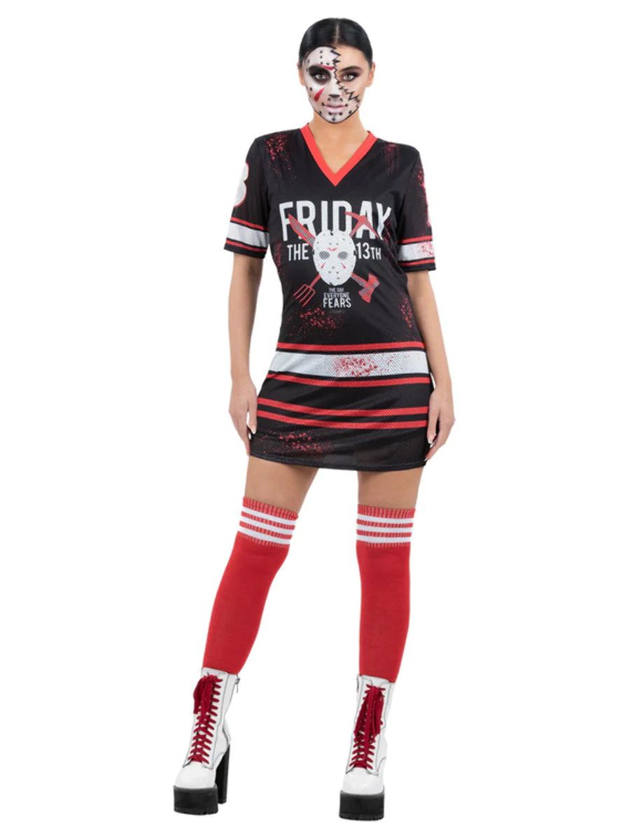 Friday the 13th Ladies Costume Halloween Licensed Fancy Dress Outfit Adults