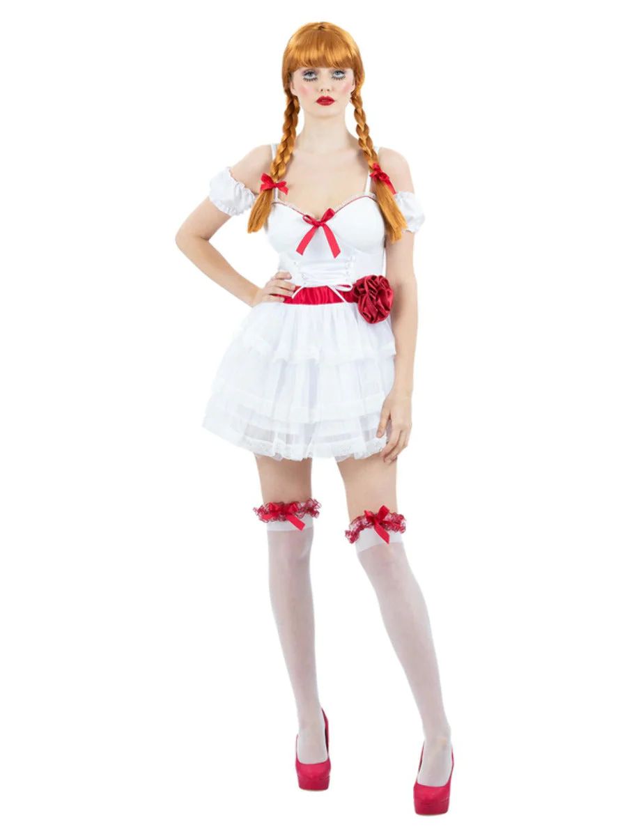 Annabelle Mini Dress Costume Halloween Ladies Doll Licensed Sexy Fancy Dress