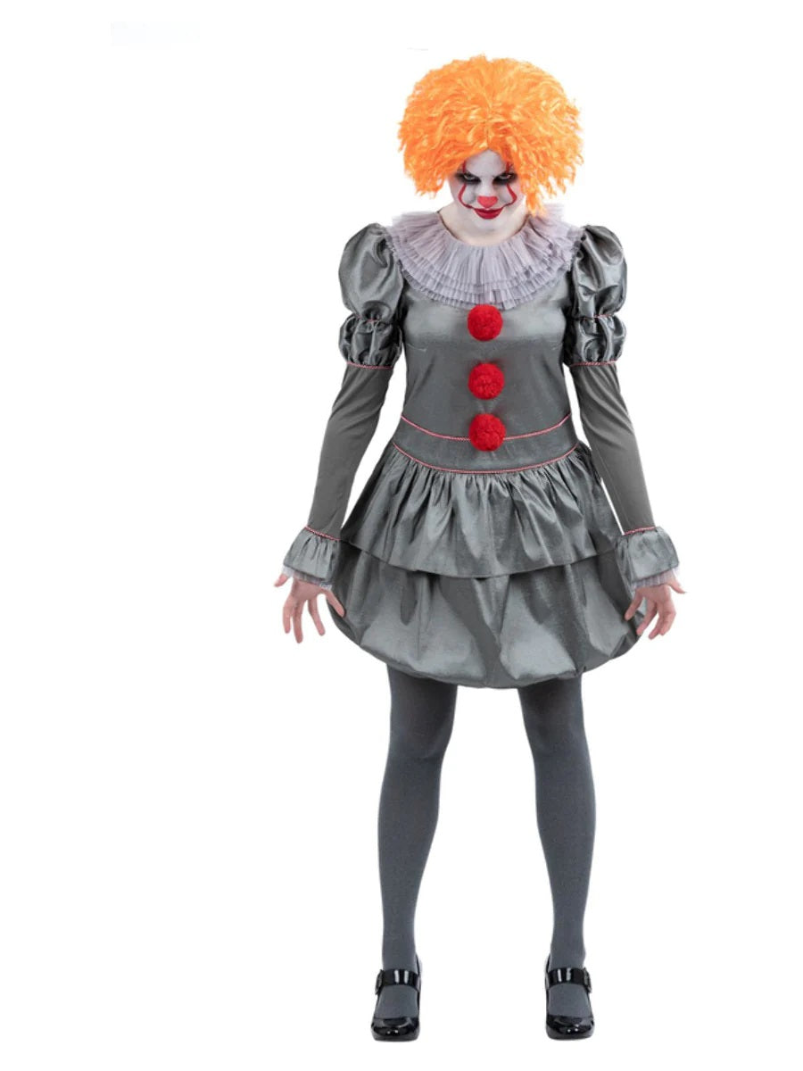 IT Chapter Two Pennywise Costume Ladies Halloween Licensed Clown Fancy Dress