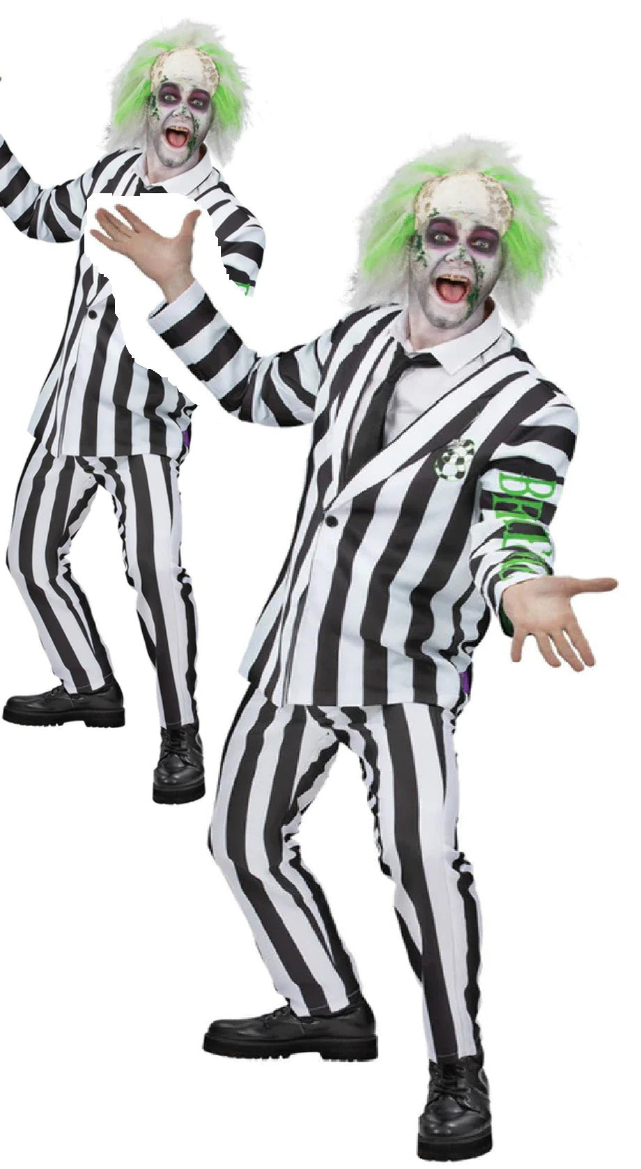 Beetlejuice Mens Costume Licensed Halloween Fancy Dress Outfit Adults Suit