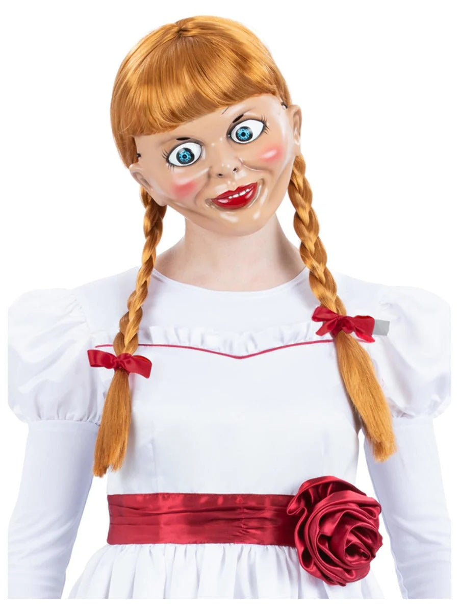 Annabelle Wig Scary Halloween Flm Character Adults Fancy Dress Ginger Wig