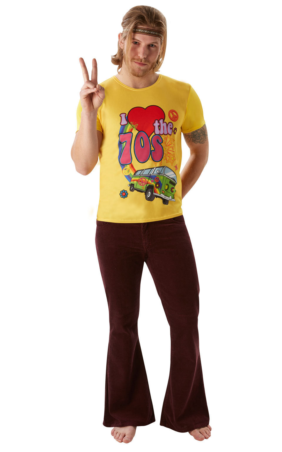 I Love The 70's T-Shirt Mens Disco 1970s Adults Fancy Dress Hippy Hippie
