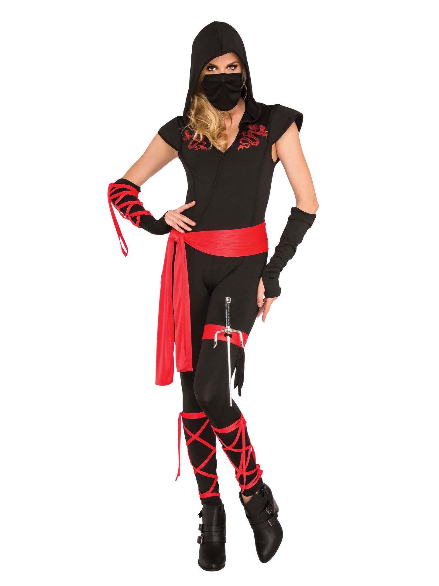 Dragon Ninja Costume Ladies Martial Arts Ninjas Fancy Dress Outfit