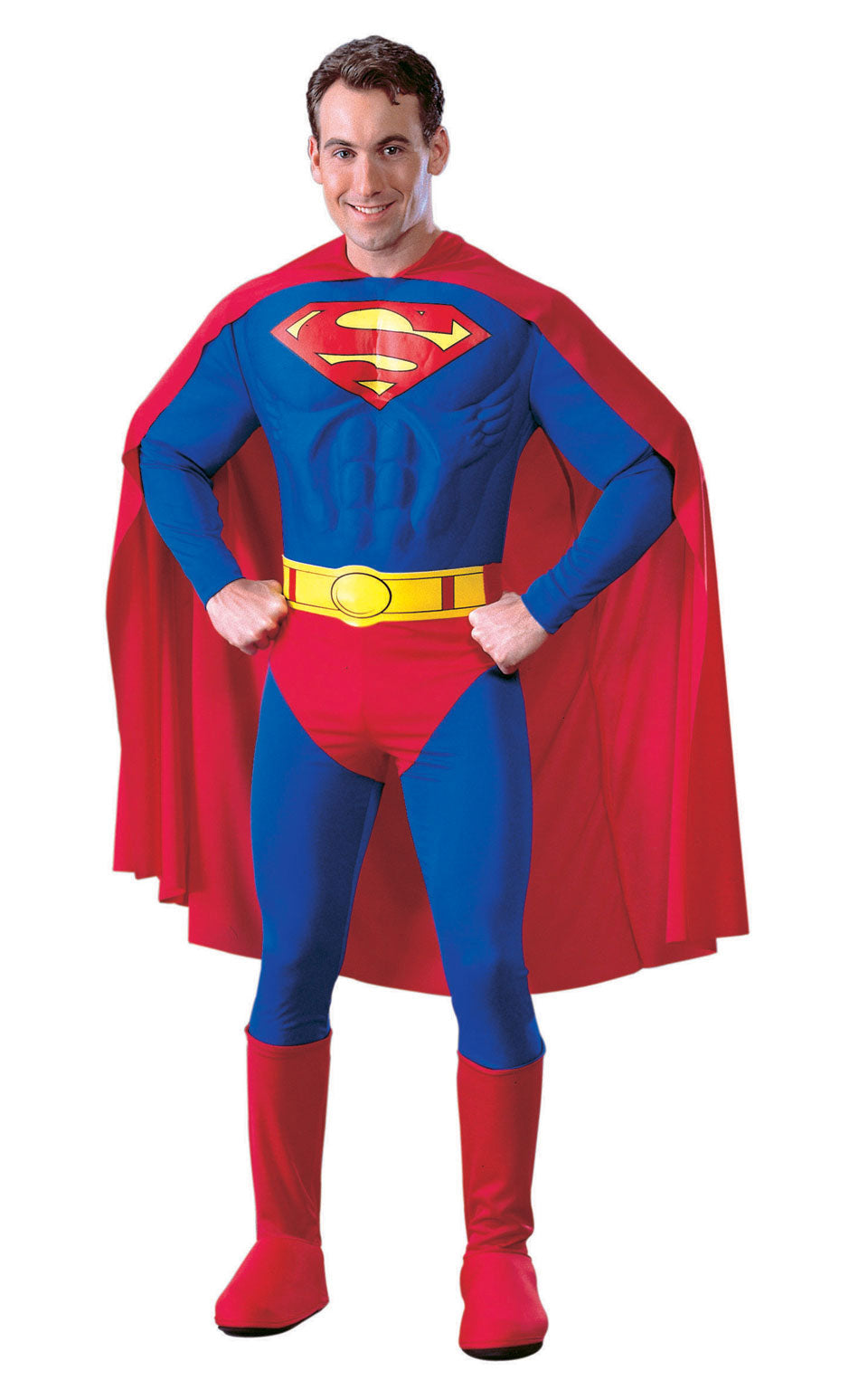 Deluxe Superman Mens Costume Adults Superhero Book Day Fancy Dress