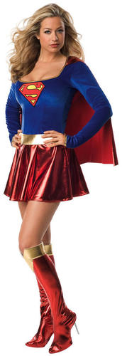 Licensed Ladies Supergirl Costume Superman Fancy Dress Womens Adult Outfit