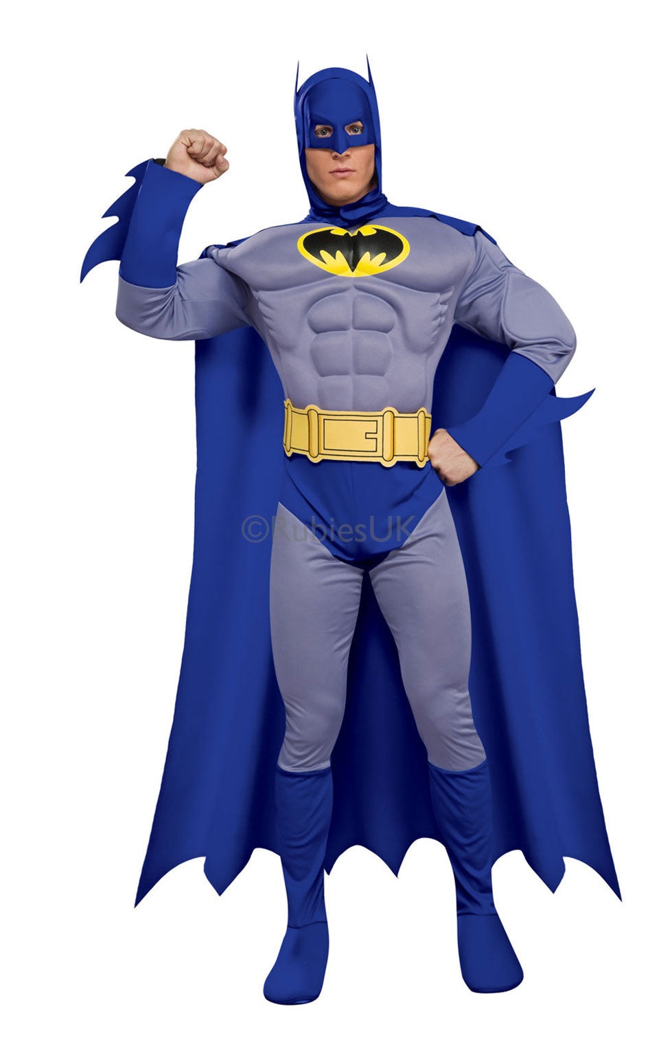 Deluxe Mens Batman Costume Adults Licensed Superhero Fancy Dress Outfit