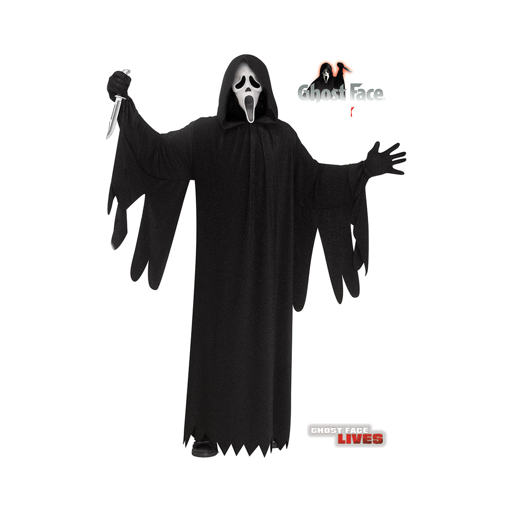 Ghost Face 25th Anniversary Deluxe Adult Scream Costume Fancy Dress + Mask