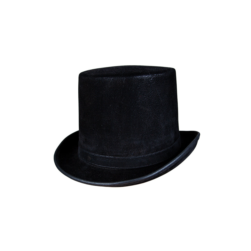 Deluxe Black Top Hat Victorian Gentleman Fancy Dress Mens Ladies Top Hat