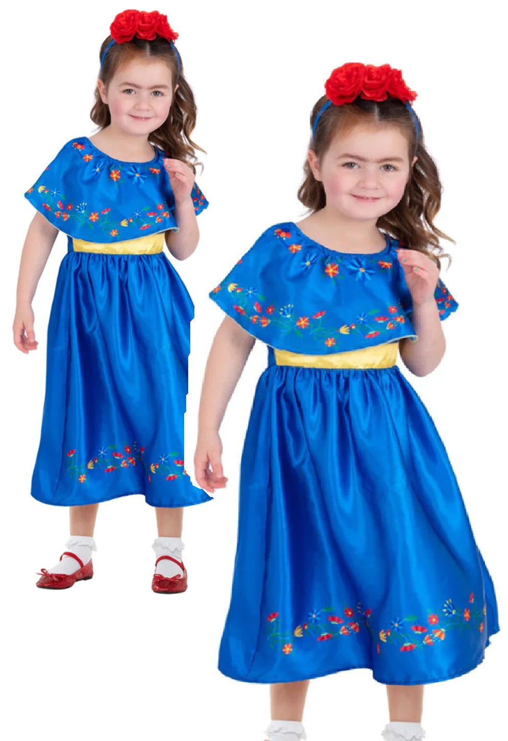 Artist Frida Kahlo Costume Kids Fancy Dress Spanish Artist Outfit Girls