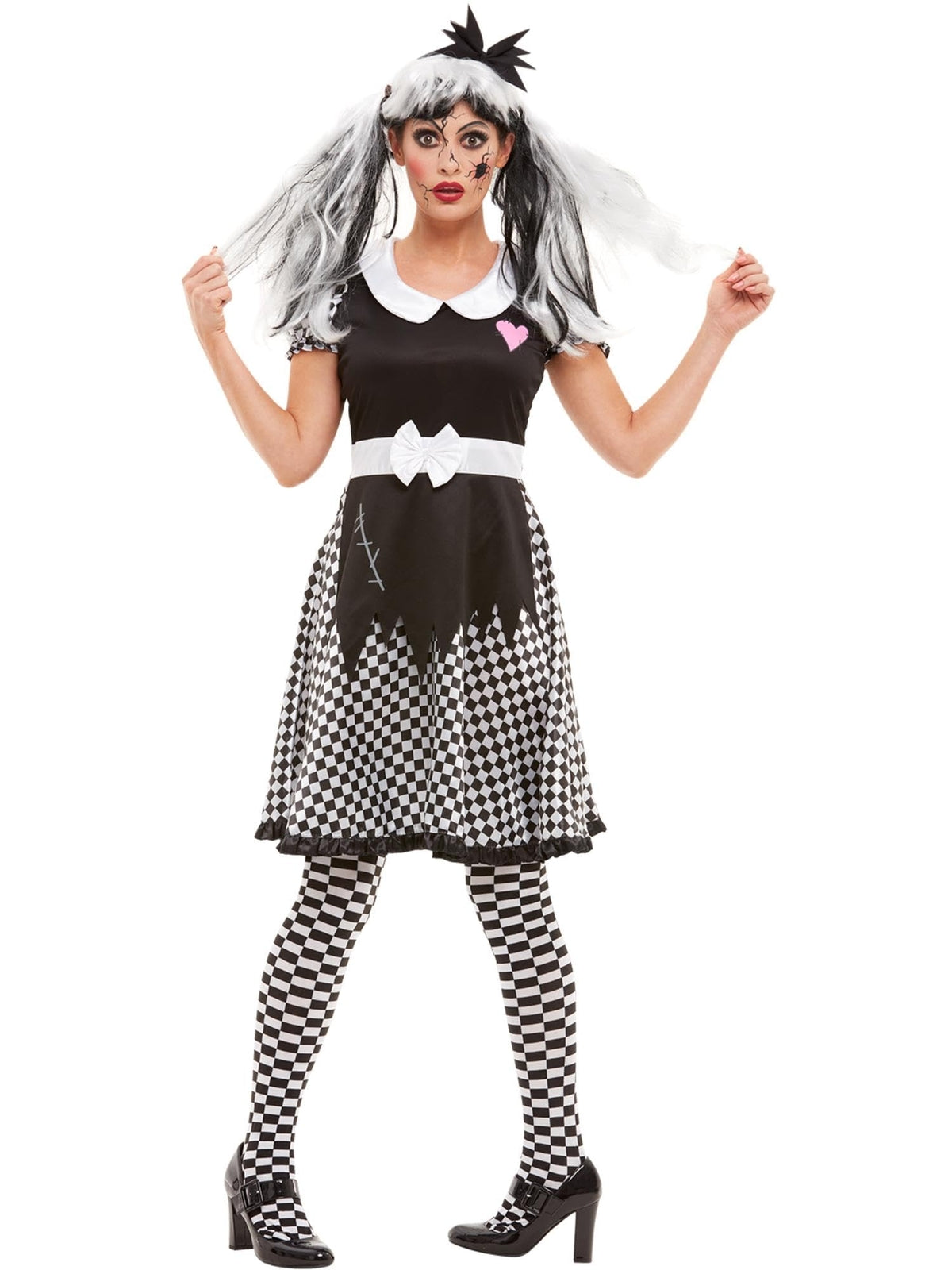 Broken Doll Ladies Halloween Fancy Dress Costume Zombie Doll UK 20-22