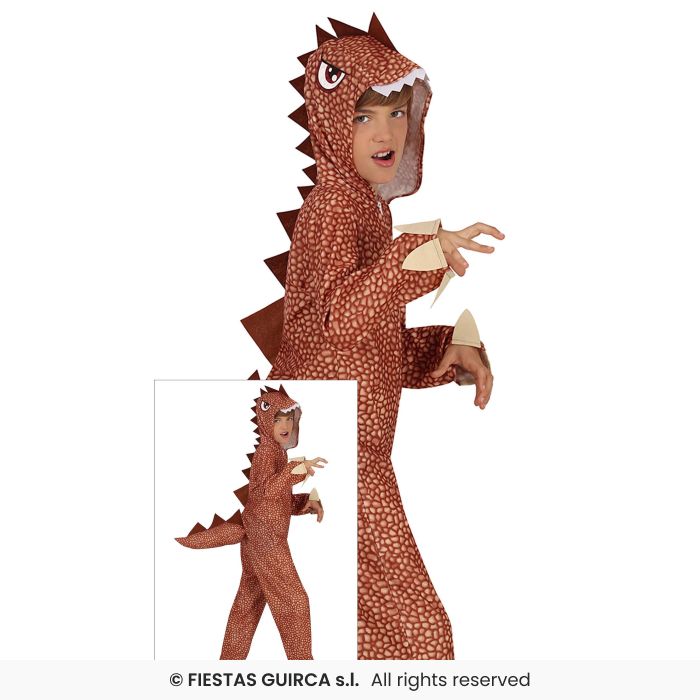 Brown Raptor Dinosaur Costume Book Day Animal Fancy Dress Outfit Boys Girls Age 3-12