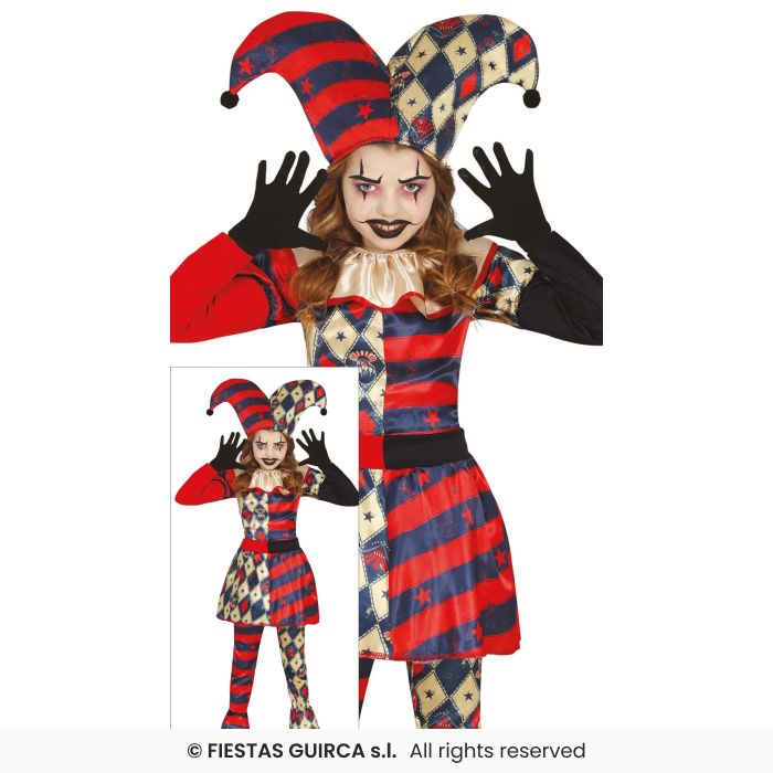 Diamond Harlequin Costume Kids Jester Clown Girls Fancy Dress Outfit Age 3-12