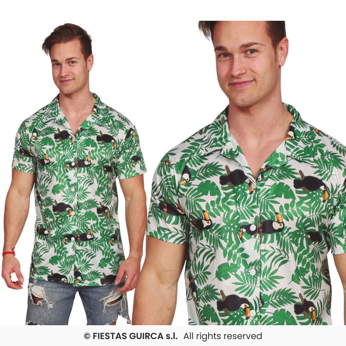Hawaiian Shirt Palm Trees Mens Fancy Dress Accessory Beach Party