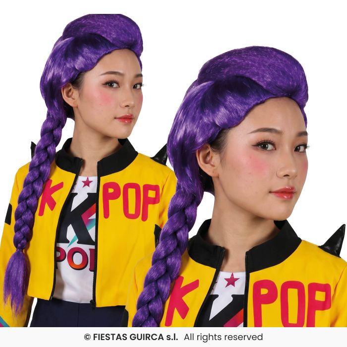 K-pop Mustic Braid Wig Ladies Purple Plated Wig Fancy Dress Accessory
