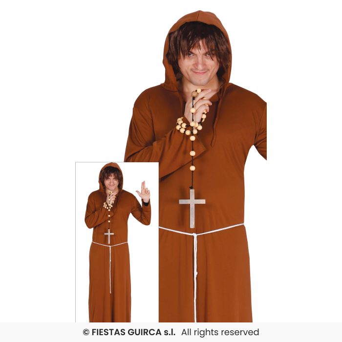 Mens Monk Costume Religious Figure Stag Night Fancy Dress Outfit Adults M-XL