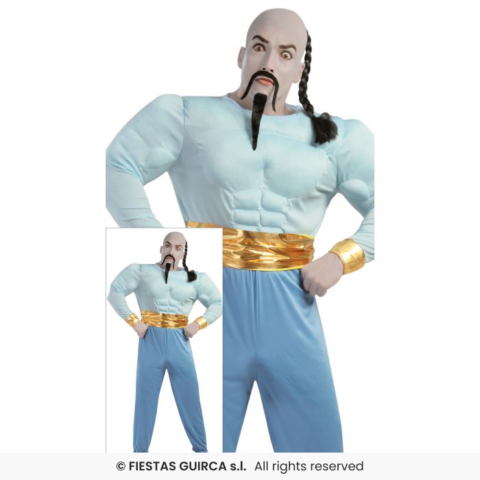 Muscle Lamp Fairytale Mens Fancy Dress Costume Magic Lamp Outfit M-XL
