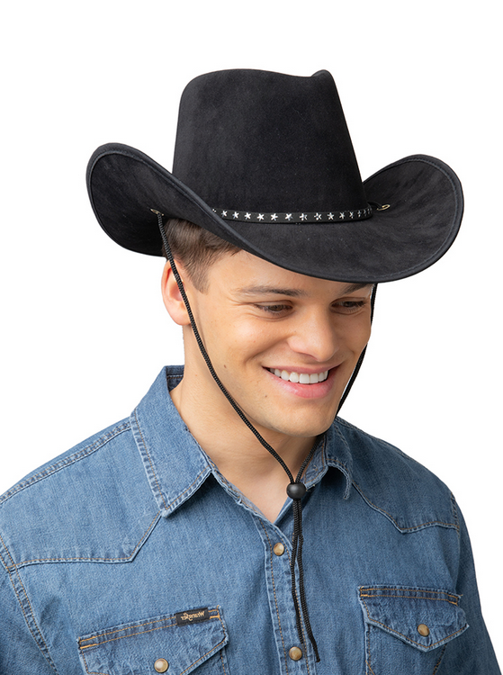 Suede Cowboy Hat With Stars Stenson Wild West Rodro Western Fancy Dress Prop