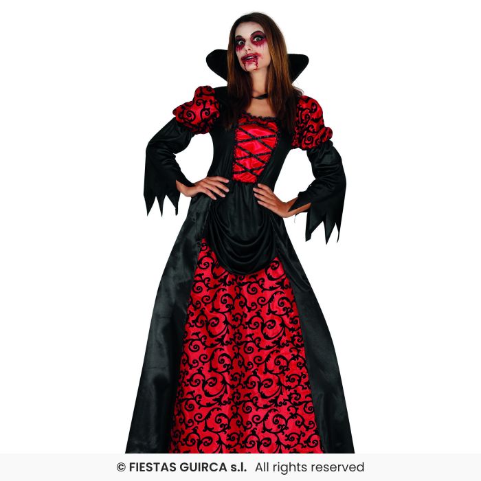 Vampire Costume Ladies Halloween Vampiress Gothic Fancy Dress Outfit UK 8-16